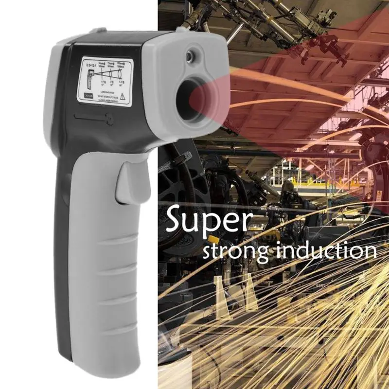 ميزان الحرارة الرقمي بالأشعة تحت الحمراء بندقية عدم الاتصال مسدس درجة الحرارة بالليزر -50 ~ 380 ℃ انخفاض الشحن