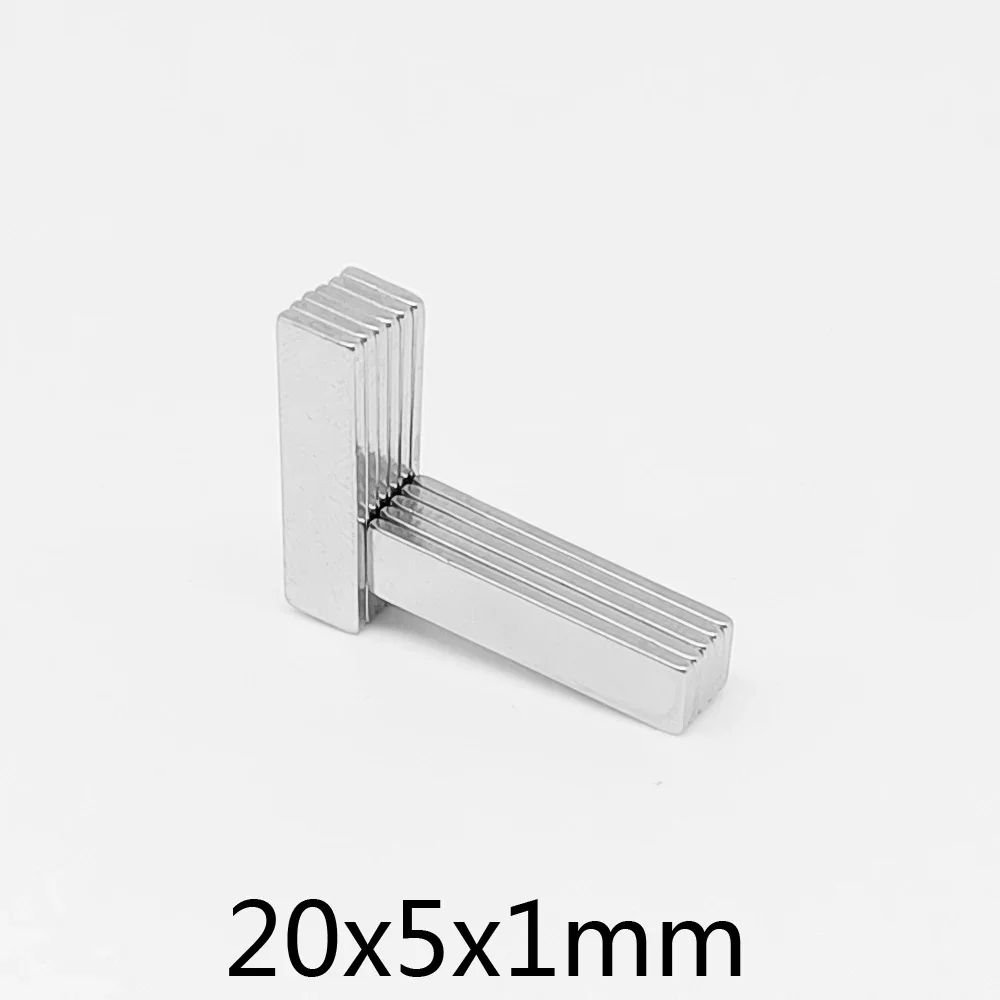 

20/50/100/150/200/300/500PCS 20x5x1 mm Block Rare Earth Neodymium Magnet N35 Rectangular Strong Powerful Magnets 20x5x1mm 20*5*1