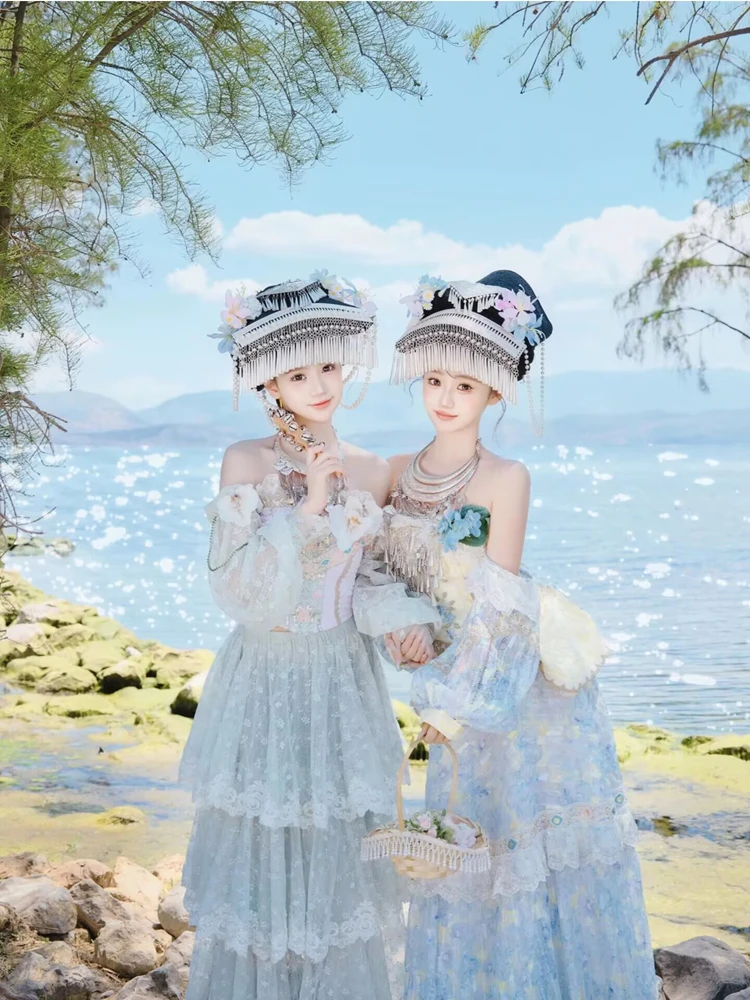 

New 2026 Trendy Travel Photography Outfit for Girls Ethnic Minority Girl from Dali Lijiang Yunnan Xishuangbanna Photography P...