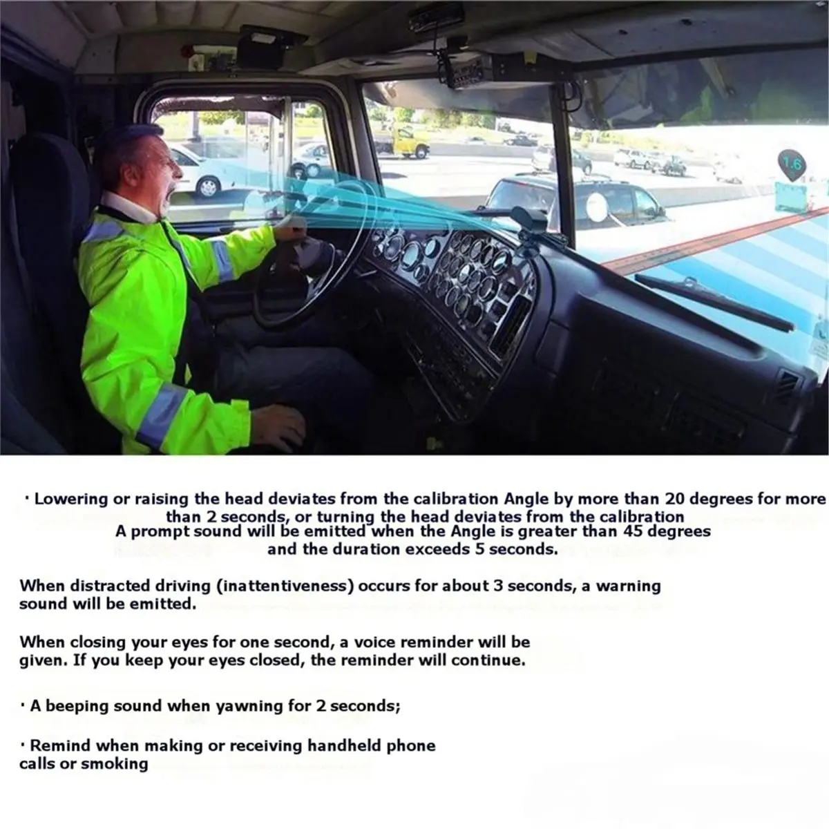 update. Car Anti-Fatigue Driving AI Camera AHD High-Definition Camera Monitoring Surveillance Infrared Camera Warnings Sound