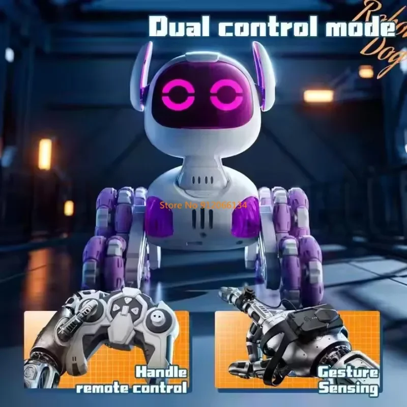 4WD Dual Mode Drift Racing RC Robot Dog Toys 360° Eight Wheel Stunt Gesture Sensing Lighting Music Remote Control Robot Dog Toys