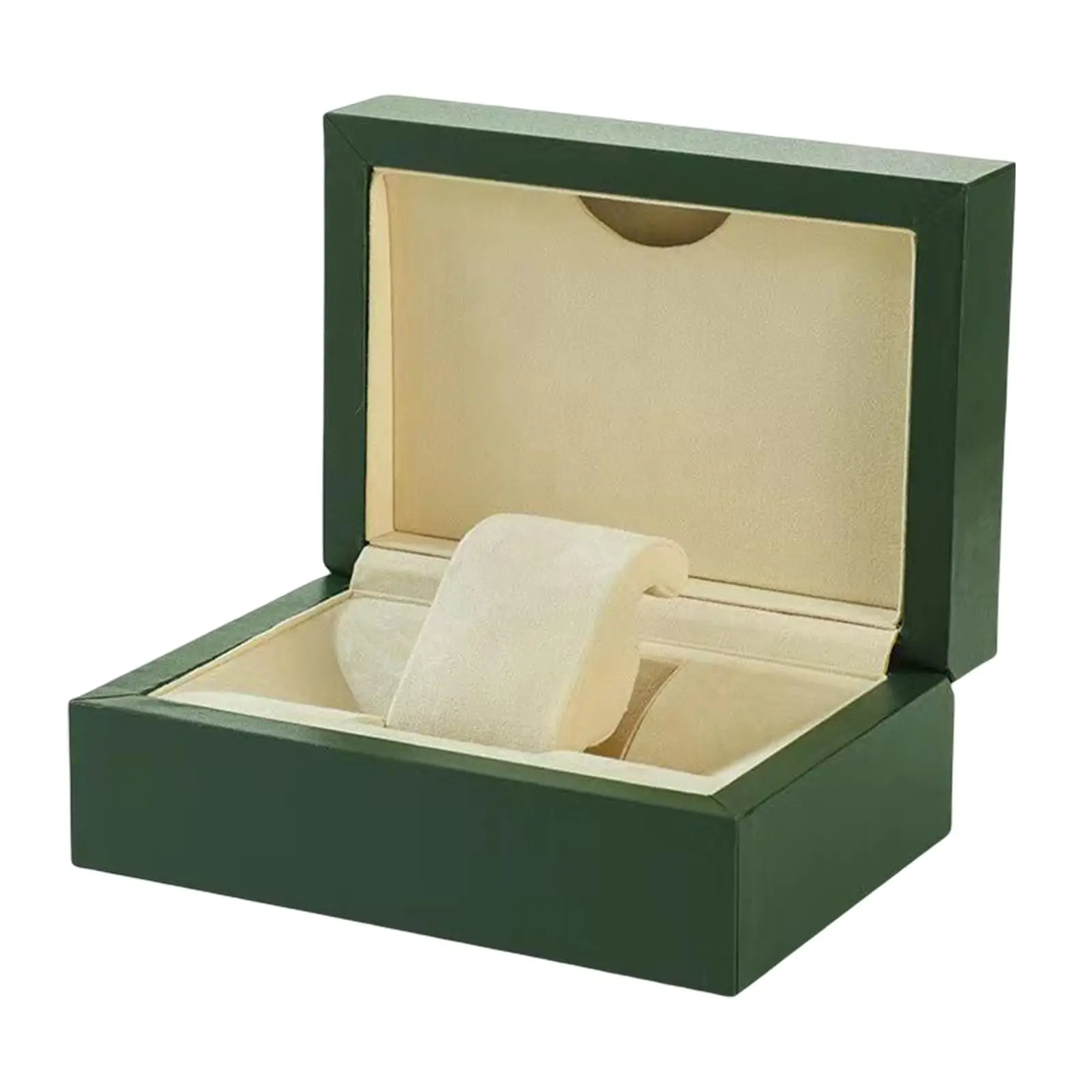 

Wristwatch Display Box PU Leather Ornament Dustproof Watch Protection Wood Single Slot for Necklaces Bracelets Women Men Travel