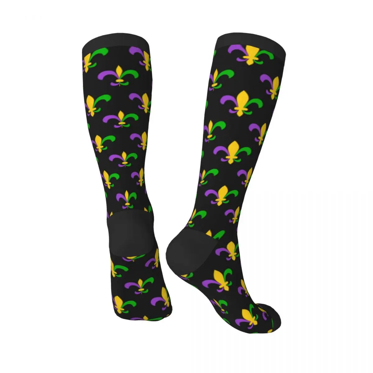 Unisex Socks Mardi Gras Fleur De Lis Pattern Casual Harajuku Business Socks