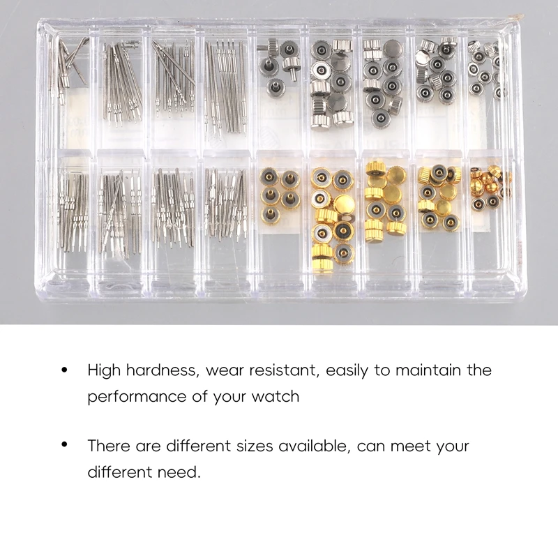 Watch Repair Kit, Watch Crown, Watch Stem Extender Crowns Accessory Repairing Replacement Tool Kit With Box