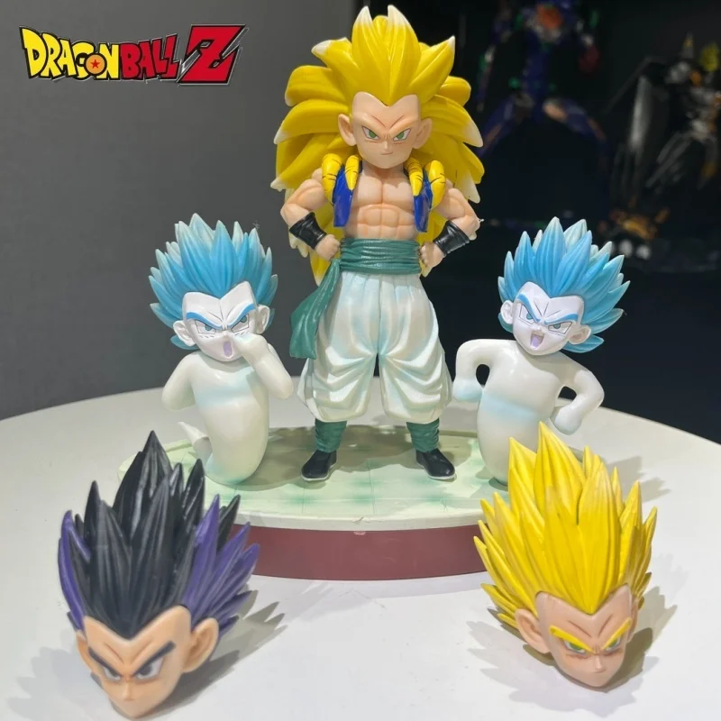 Dragon Ball Z Figure Ssj3 Gotenks Anime Figure 3 Head Gotenks Action Figure Pvc Statue Collection Dolls Ornament Toys Gifts