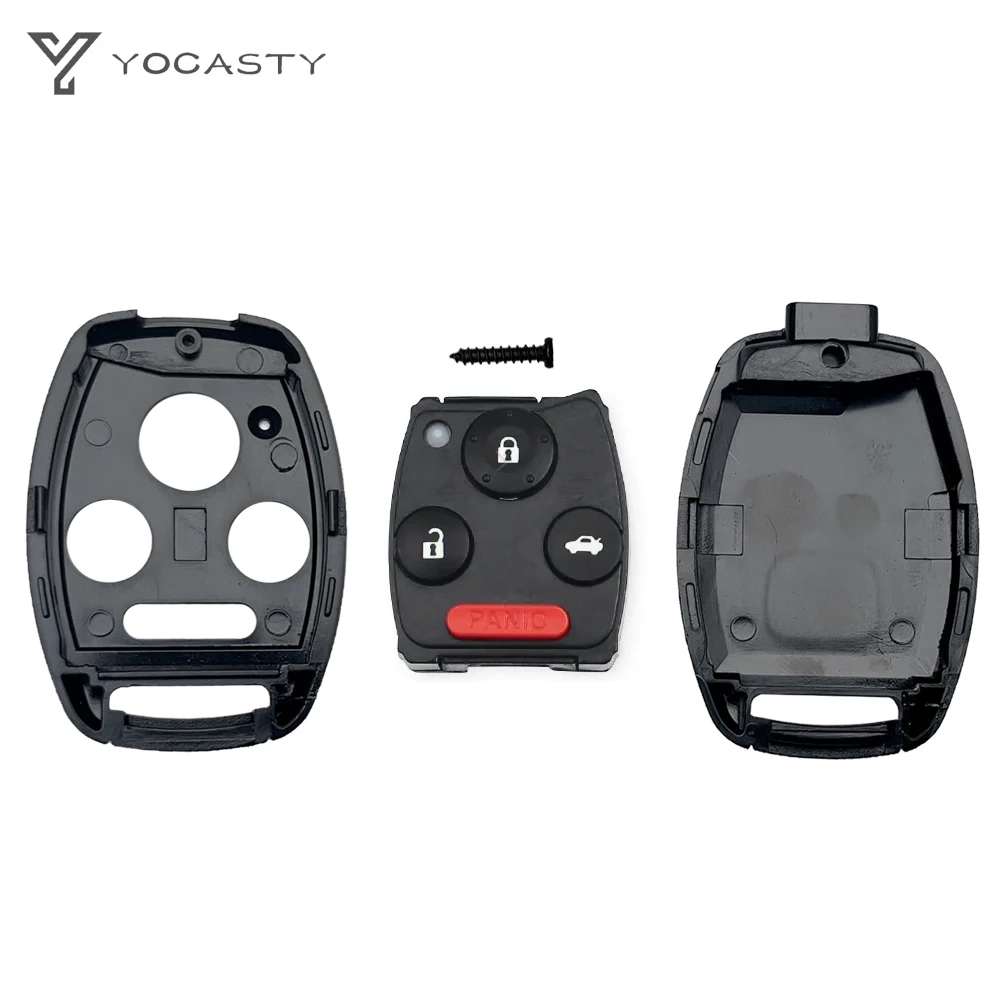 YOCASTY 2 2+1 3 3+1 Buttons Remote Car Key Shell Case With Rubber Pad For 2003-2013 Honda Accord Civic CRV Pilot