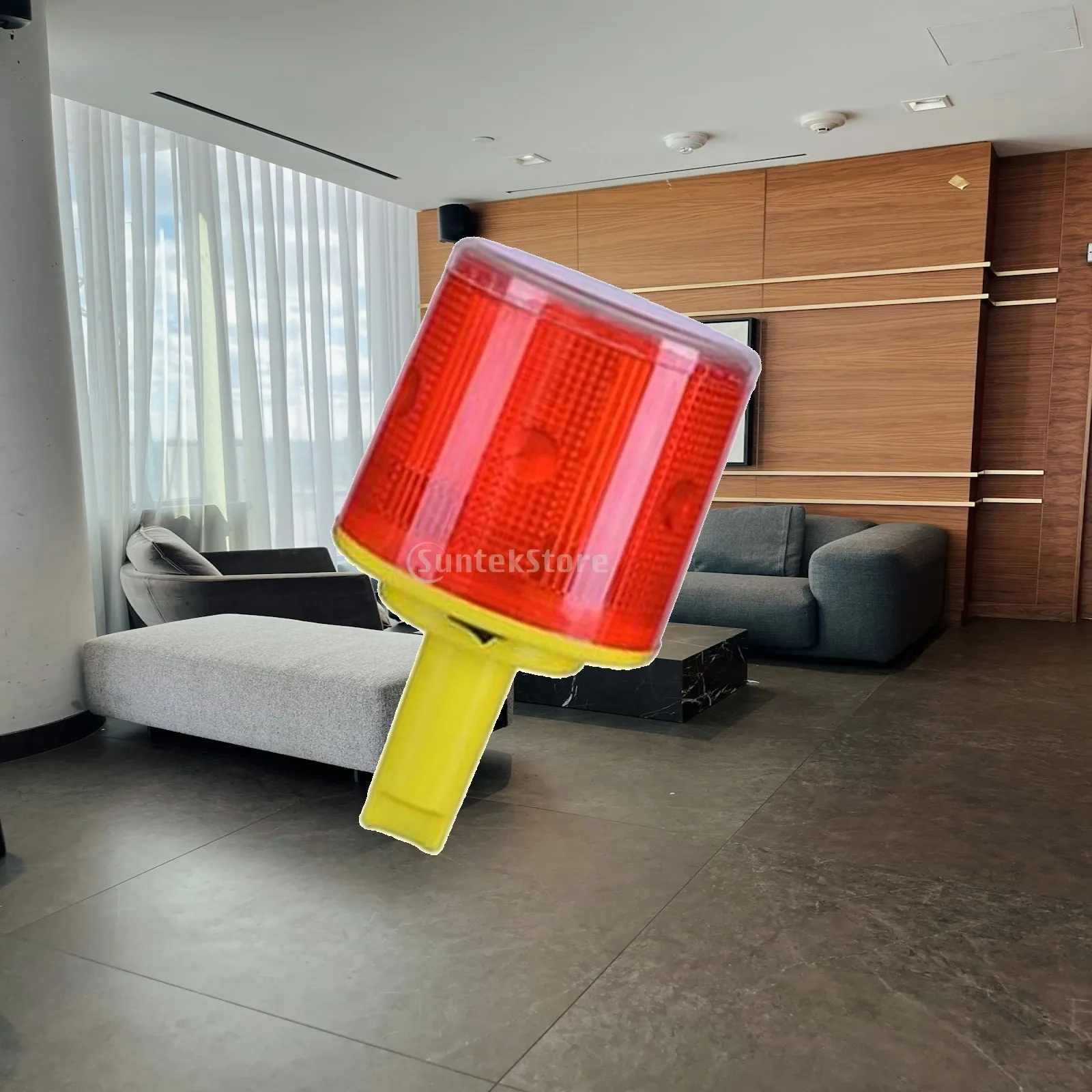 Solar Powered Red LED Warning Light Durable Plastic Flashing Signal Lamp for Road Construction Security