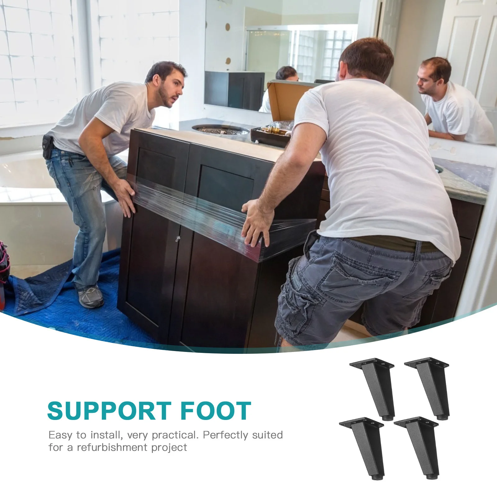 

4Pcs Aluminum Alloy Furniture Legs Strong Loading Capacity Sofa Cabinet Table Support Legs for Home Furniture Support Leg