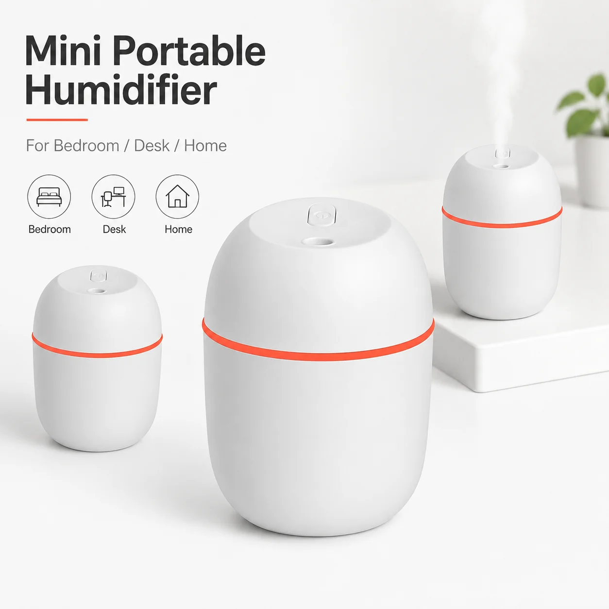 220ML Egg Shape USB Mini Humidifier Portable Desktop Cool Mist Air Humidifier for Bedroom Home Office