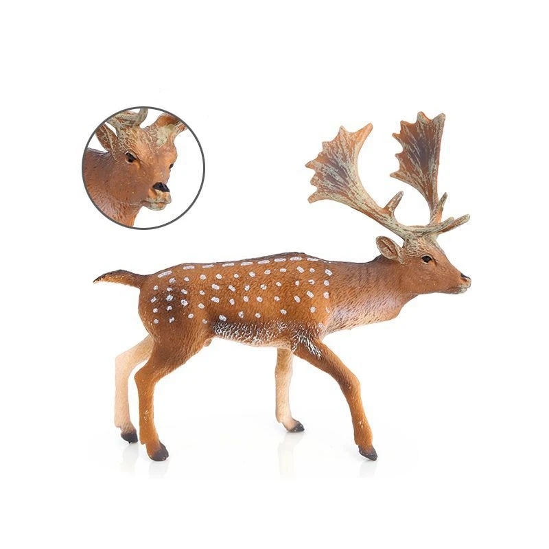 Simulated Fallow deer male model Dama dama ornament home desktop animal decoration