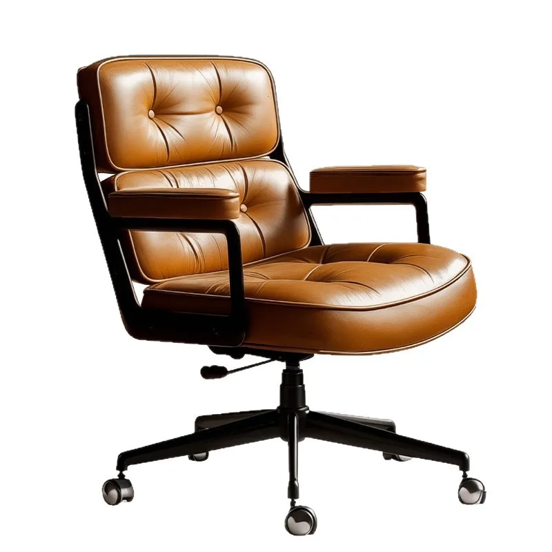 

Ergonomic chair Office chair Study home girls computer chair Light luxury comfortable sedentary leather seat