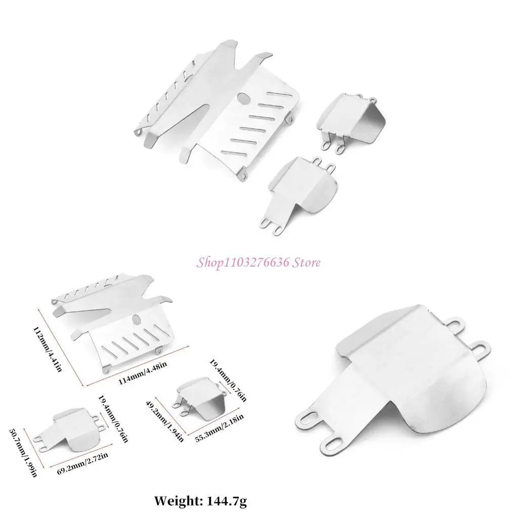 

R6FD Remote Control Model Stainless Steel Skid Plate Chassis for CC02 Toy Collection Kits for Remote Control Car Upgrades