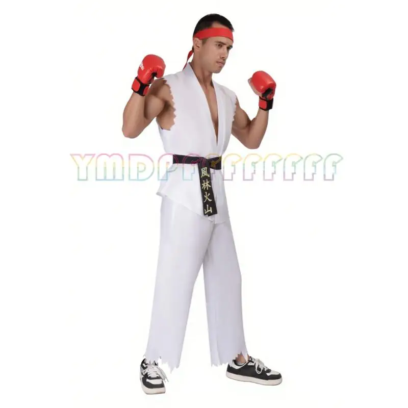 Anime spot current fighters Ken cosplay game Street Fighter Longsheng Dragon Fist full set of clothes white red set including gl view 2