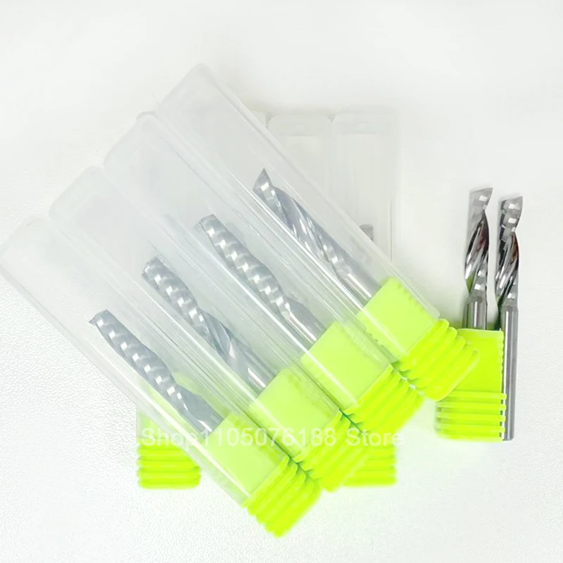 

10 шт., одна флейта, 3,175/4/5/6/8/10/12 мм - спиральная фреза с ЧПУ, концевая фреза для акрилового дерева