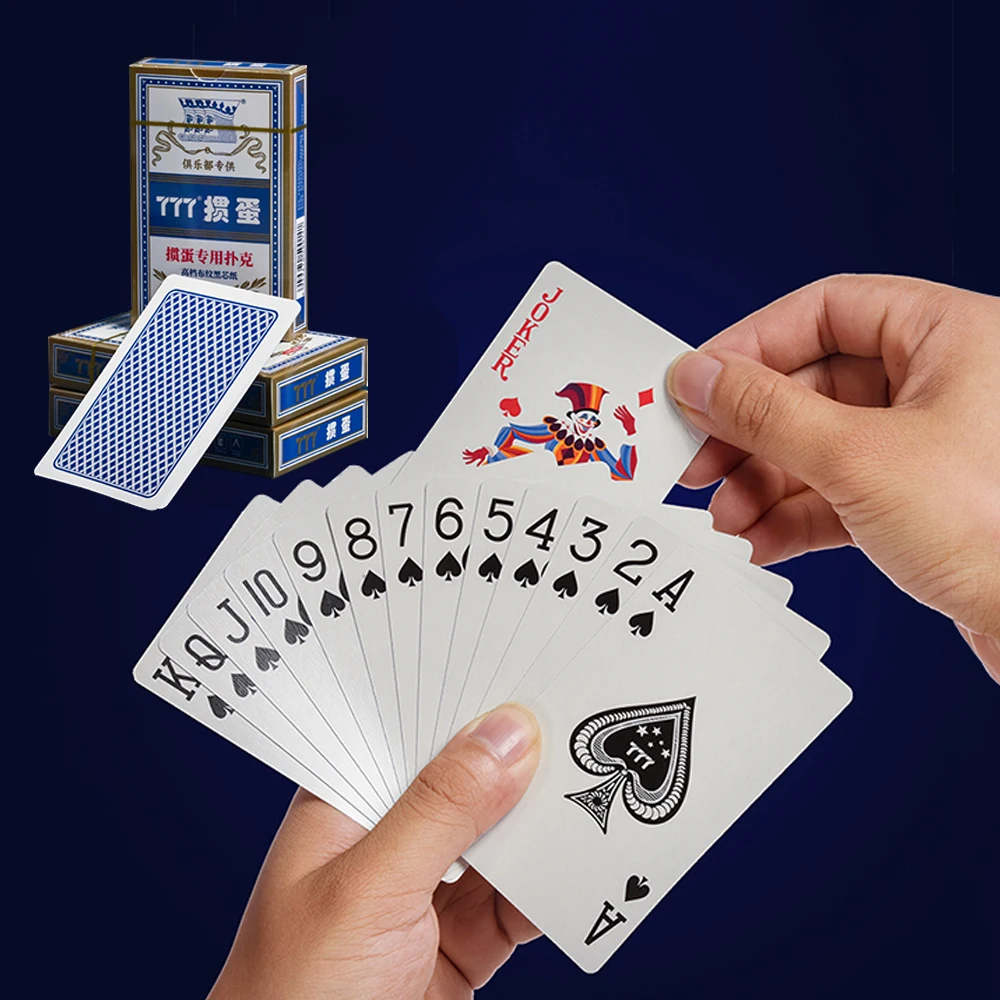 

Quality Black Core Paper Playing Cards Baccarat Texas Hold'em Large Font Bridge Poker Game Red and blue 1pcs/10pcs Package