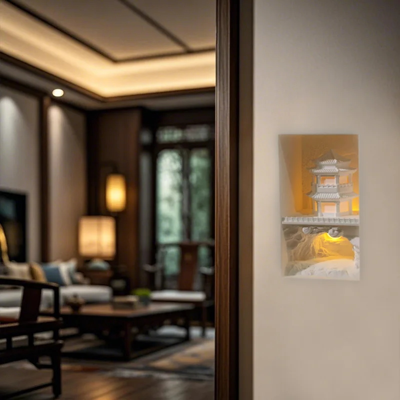 Gypsum wall  Embedded staircase corner lamp Bedroom corridor corner lamp Induction niche Embedded lamp Corner night