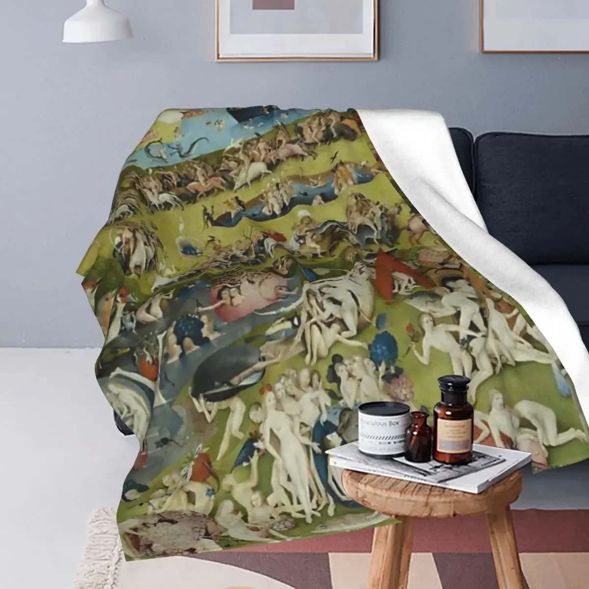 BOSCH, Hieronymus - Triptych Garden Of Earthly Delights Blankets Flannel Throw Blanket Bedspread for Bed Living room Home Sofa