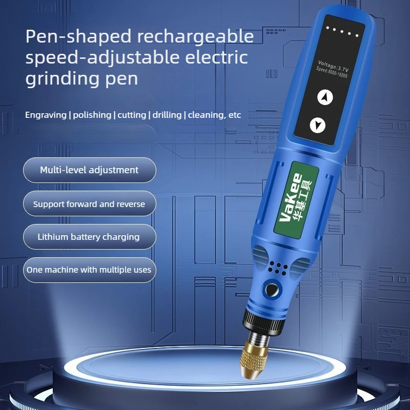 Vakee Rechargeable Mini Electric Rotary Tool, Cordless Variable Speed Grinder for Engraving Polishing Drilling Wood Metal Jade