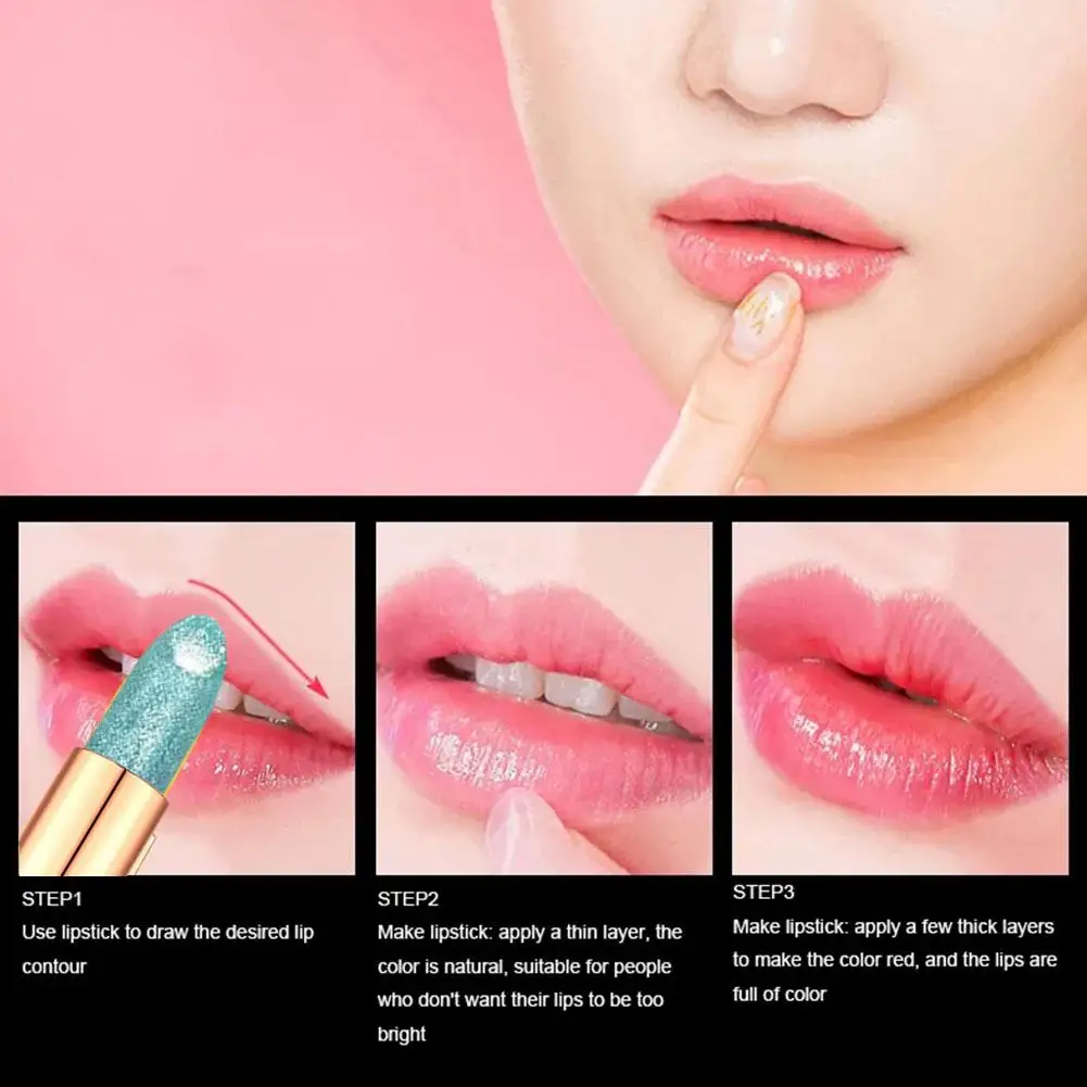 Glitter Color Changing Lipstick Temperature Waterproof Long Lasting Lips Makeup Moisturizing Velvet Matte Lip Tint Red Pink Sexy