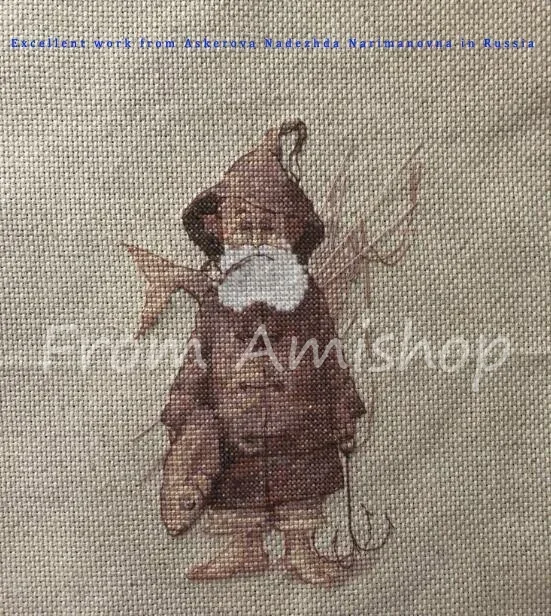 Amishop Gold Collection Counted Cross Stitch Kit Le Pecheur Nimue 54 Old Fisher Fishermen Man And Fish