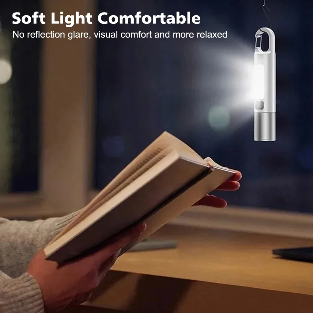 1PC LED Flashlight Portable Mini Camping Lamp Desk Lamp Multifunctional Soft Light for Home Super Long Standby Waterproof Light