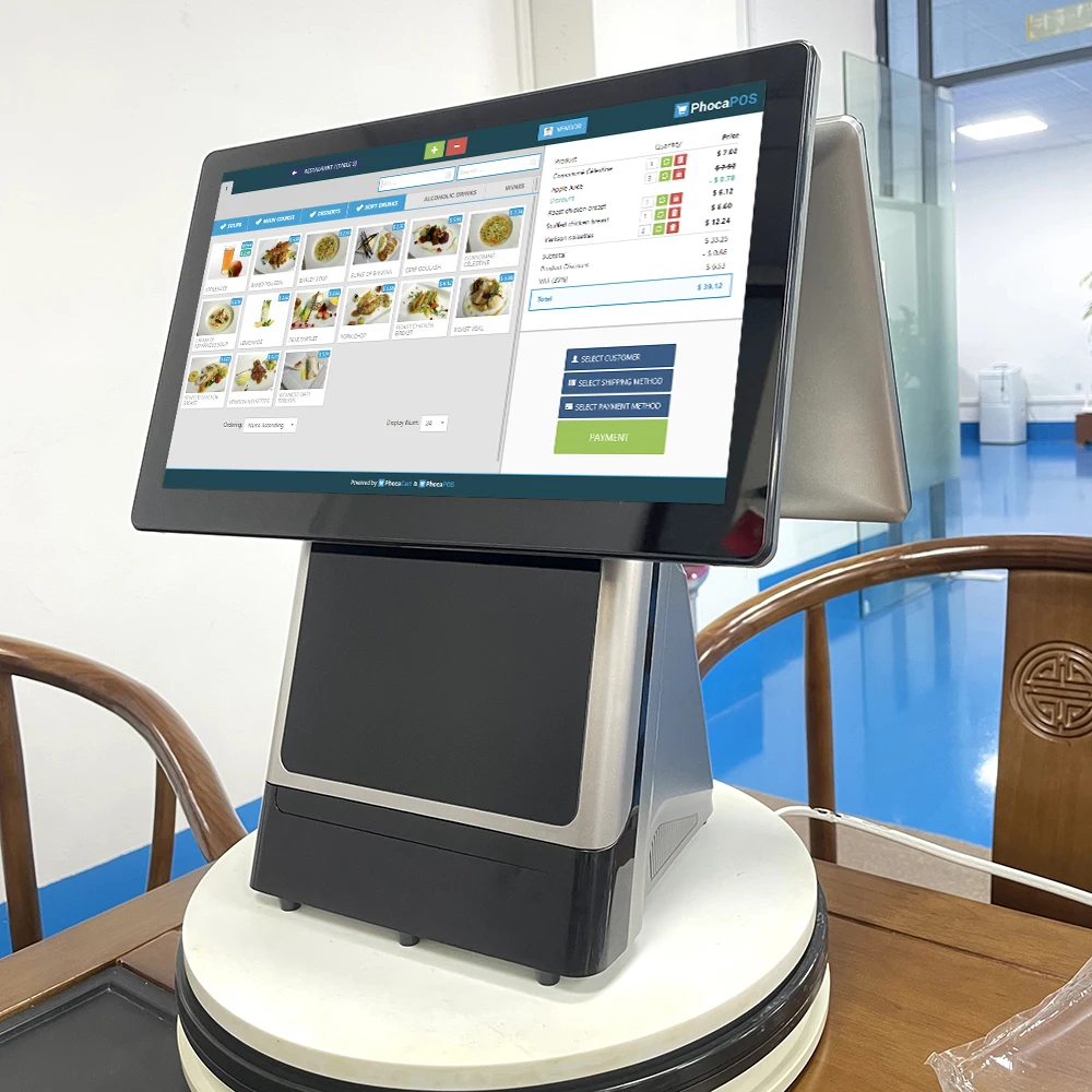 Dual Screen 15,6 inch Win 11 True Flat Touchscreen All-in-One kassa POS-terminal POS-systeem