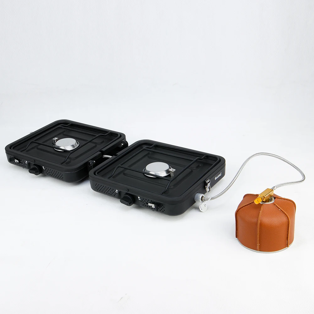 Portable Stainless Steel Double Range High Temperature Resistant Camping Gas Stove for Outdoor and Hiking