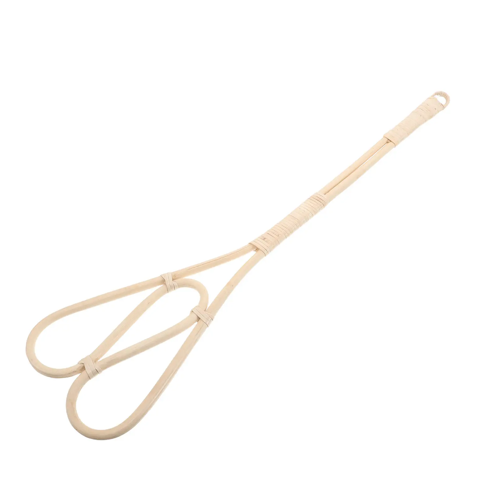 

25.15 Inch Hand Woven Rattan Quilt Duster Carpet Beater Tool Long Handle Mattress Rug Duster for Household Cleaning