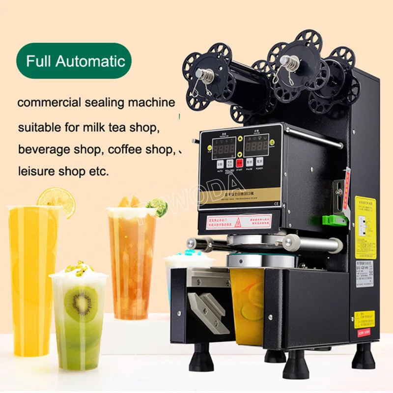 Milk Tea Drink Cup Plastic Paper Cup Sealing Machine Electric Automatic Sealer 9/9.5cm Bubble Coffee Tea Sealing For Business