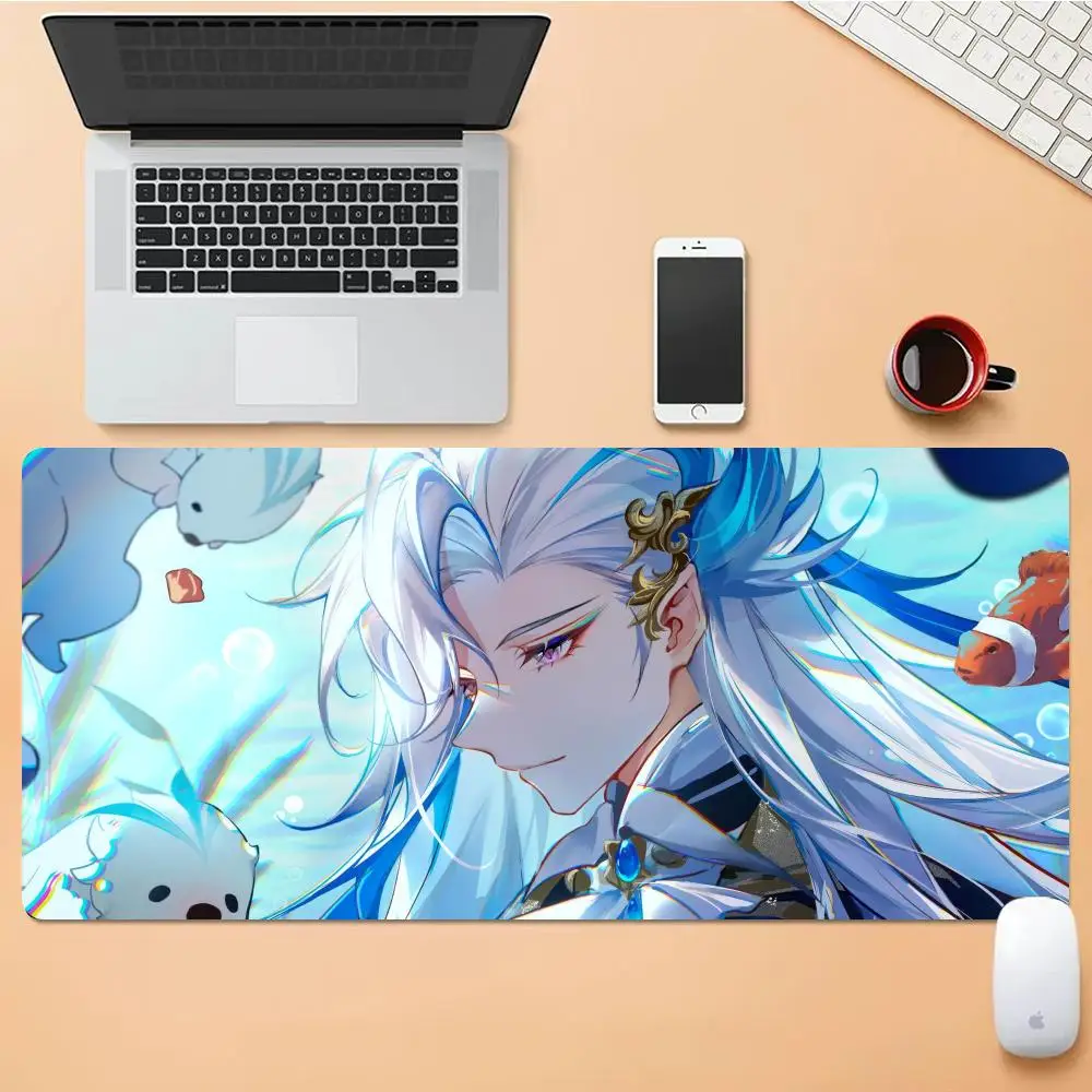 

Neuvillette Mouse Pad Desk Mouse Pad Cute HD Desk Pad Extended Gaming Keyboard Mats Large XXL Gamer Mousepad 90x40