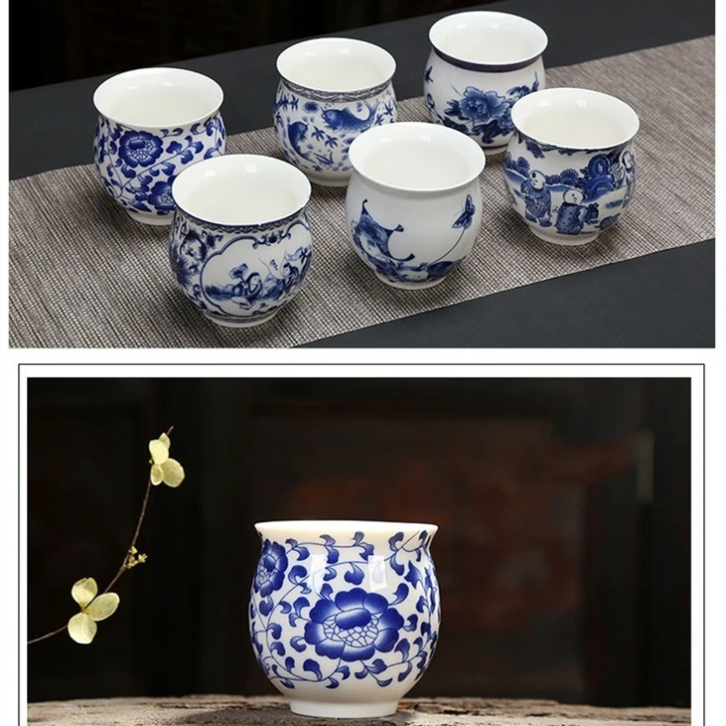 Ceramic Porcelain Tea Coffee Yerba Mate Cup Teaware Drinkware Kung Fu Tea Cup Set Double-layer Insulation Water Cup