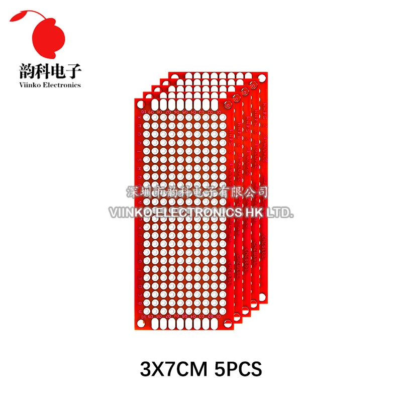 5PCS PCB Protoboard Red Double Side Prototype Board 2x8cm 3x7cm 4x6cm 5x7cm 7x9cm Printed Circuit Boards DIY Electronic Kit