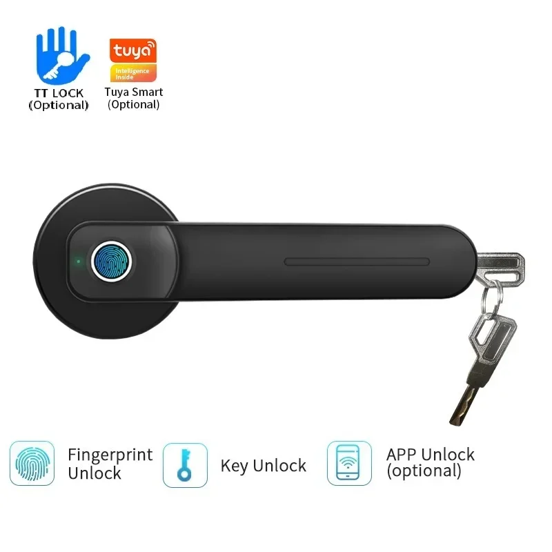 TTlcok Smart Fingerprint Door Lock Rechargeable Biometric Door Lock Keyless Entry Safe Smart Electronic Handle Lock with 2 Key