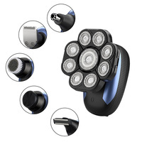 Premium Electric Shaver for Bald: Beard Razor, Hair Clipper, Facial Cleaner, Massager & Nose Trimmer, Fully Washable.