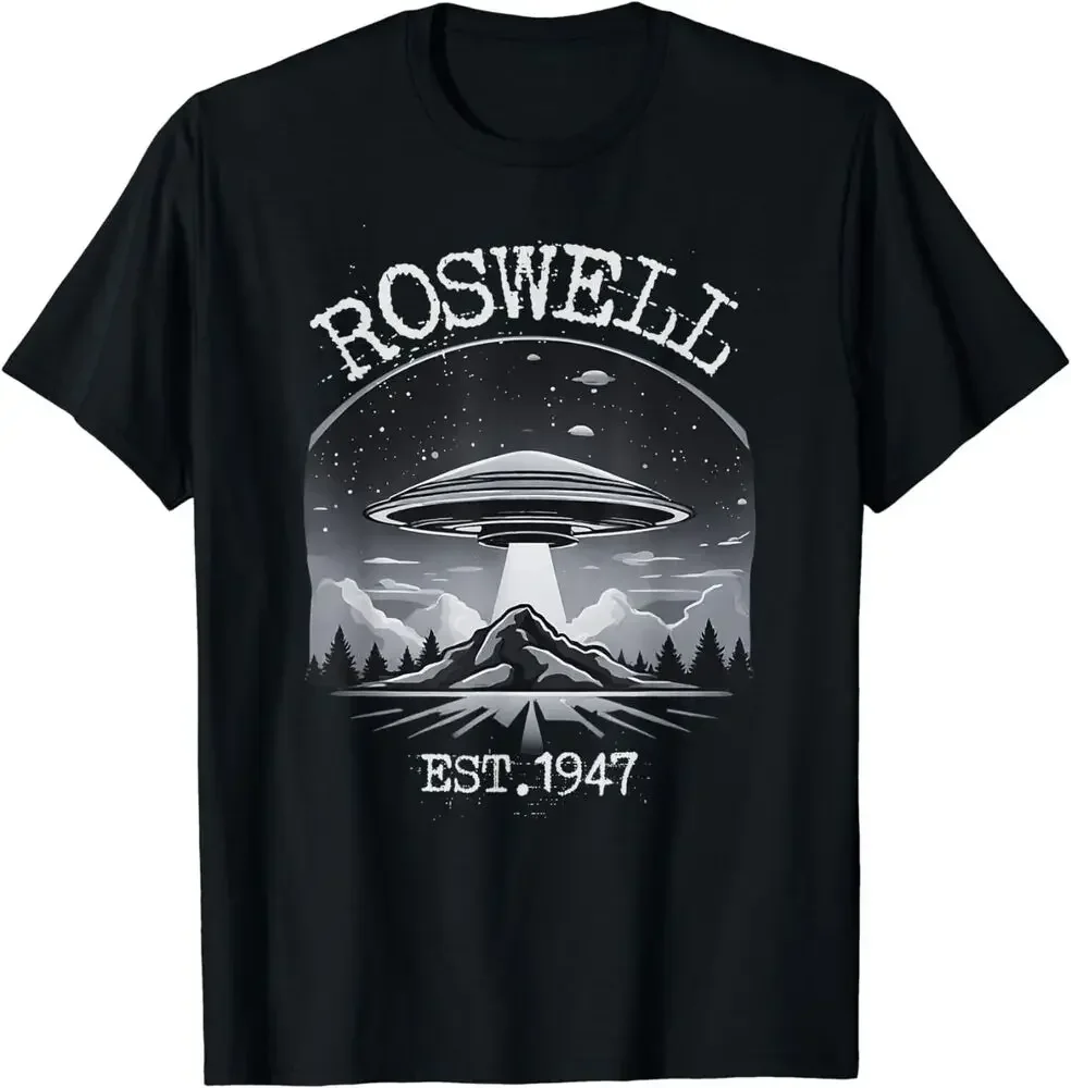 

Винтажная Футболка Roswell Y2K с изображением НЛО, похищения, инопланетянина, охотника, топы унисекс, лето 1947