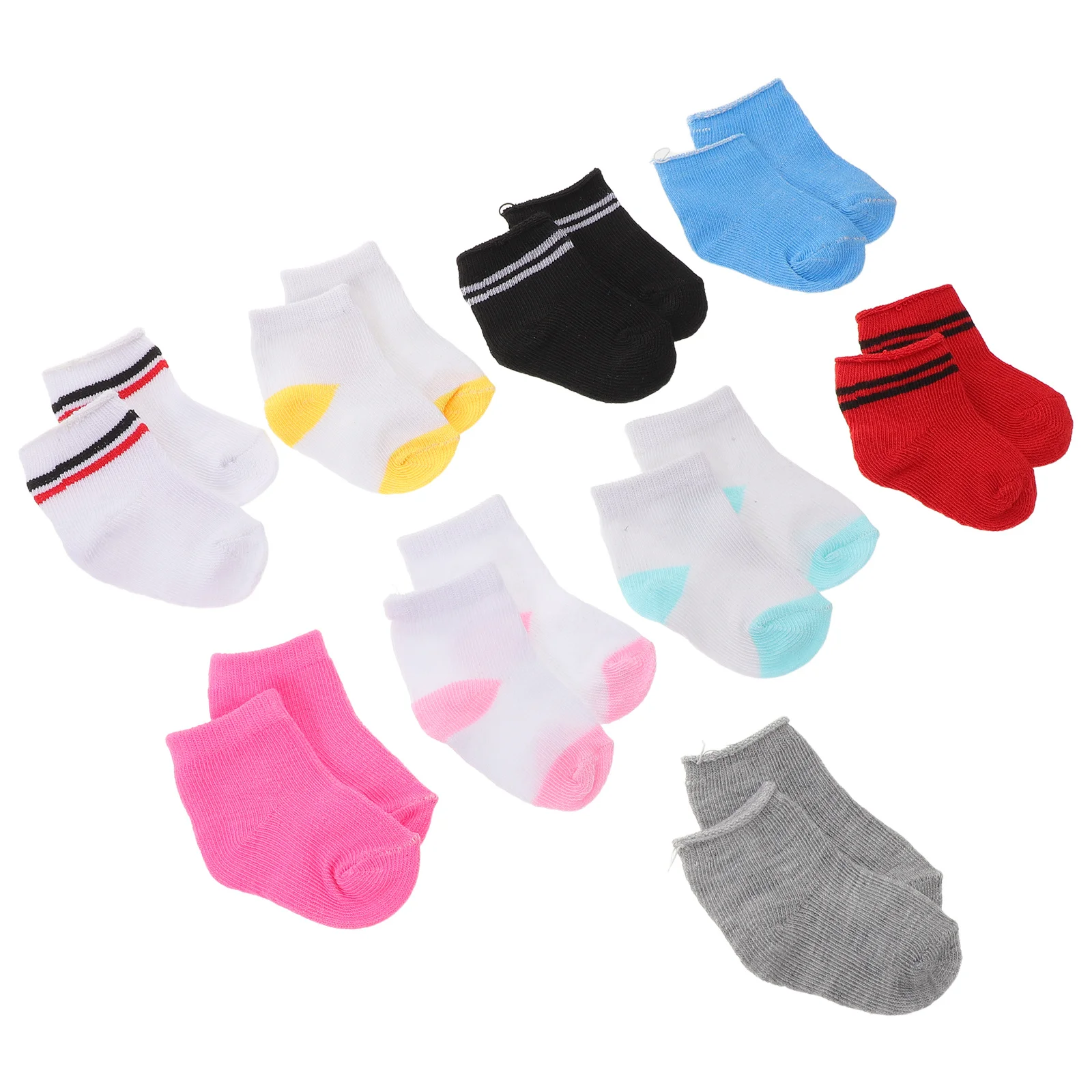 

Mini Socks for 18 Inch Girl Premium Cotton Stripe Socks Kids Dress Up Clothing Accessories Play Collection