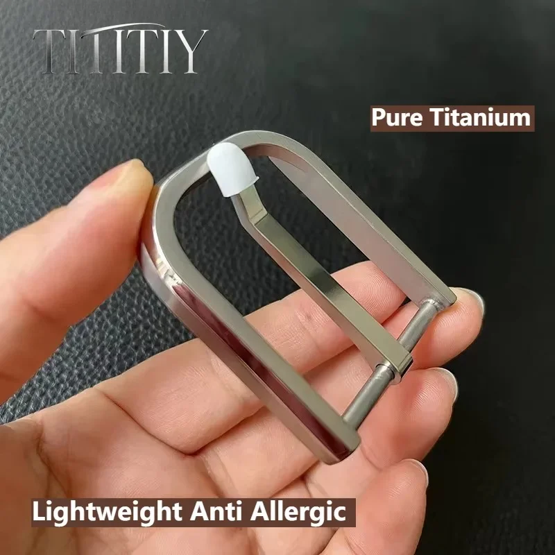 36mm Wide Men's Pure Titanium Buckle Single Prong Pin Belt Buckle Accessory, Fashion Rustproof Hypoallergenic Waistband Clasp