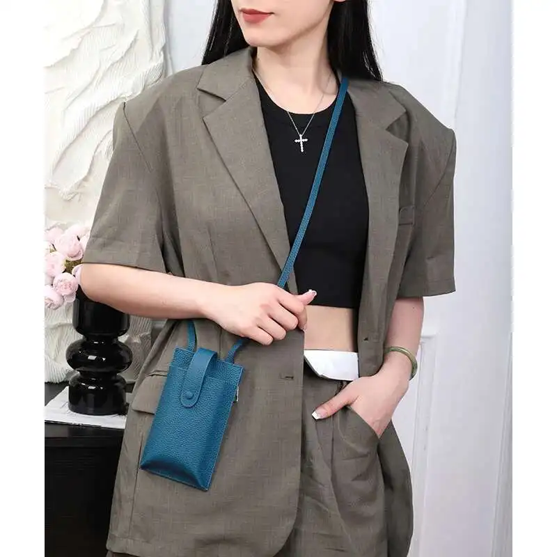 

Новая сумка для мобильного телефона из натуральной кожи, модная женская сумка на плечо, сумка для мобильного телефона, женская диагональная сумка на плечо