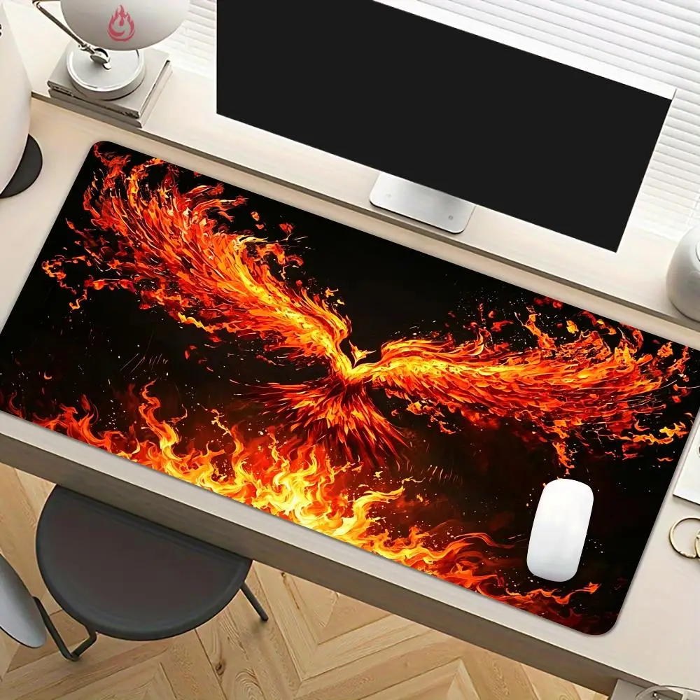 Mysterious Fire Phoenix Mouse Pad Desk Mat Large Computer Office Carpet XXL Mousepad Gamer Gaming PC Accessories Keyboard Rug
