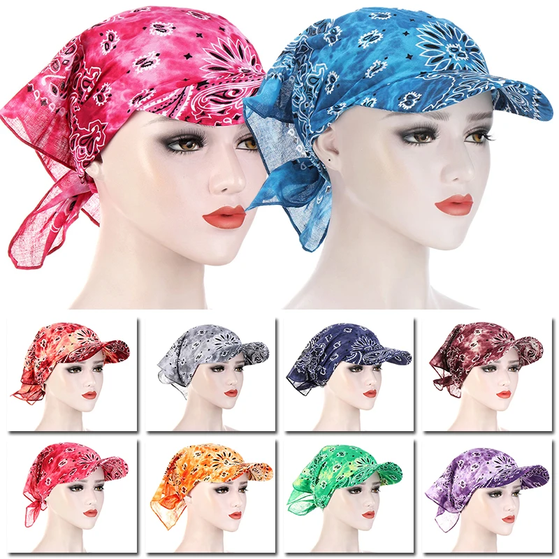 Bandana With Print Women Men Hedging Hat Sunscreen Turban Summer Outdoor Headscarf Headpiece Scarf Cap Ladies Hooded Scarf