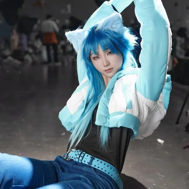 DMMD Dramatic Murder Le Matsuda Outerwear Cosplay Vest Loose Fit Long Sve ort Length Zipper Closure Cartoon Anime
