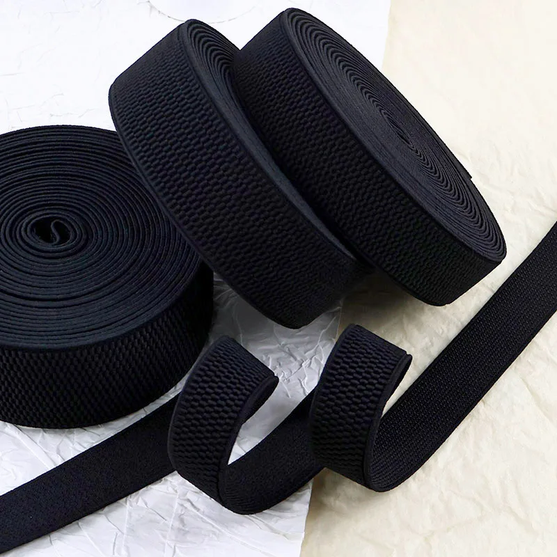 

5/10M 25-100mm Meetee Black Elastic Band Clothing Belt Elasticity Webbing Waistband Bag Strap Rubber Bands DIY Sewing Accessory