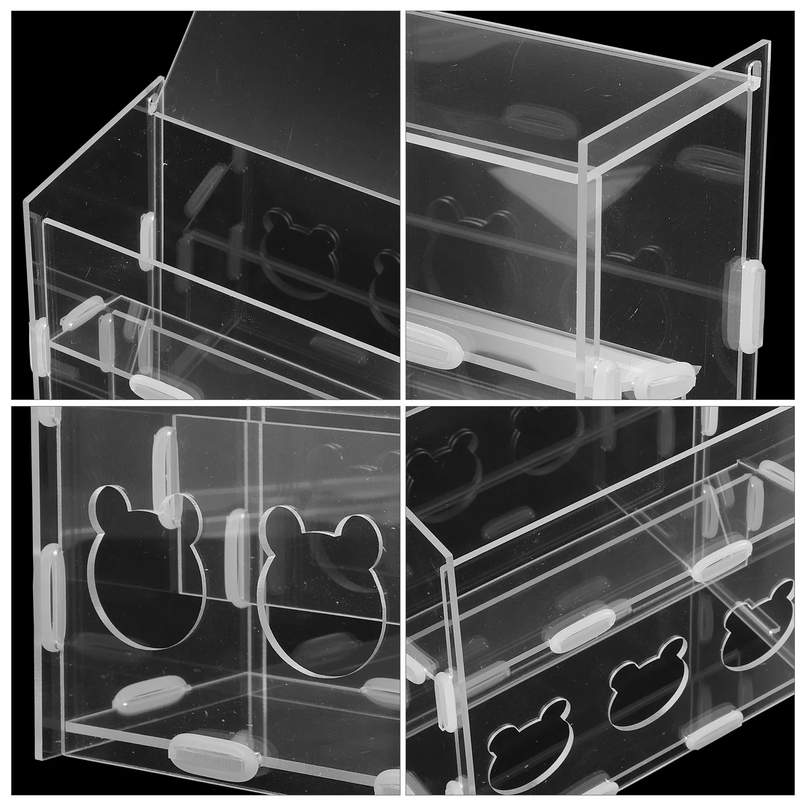 

Acrylic Rutin Chicken Feeding Container Automatic Feeder Box Multi-Use Parrot Poultry Food Holder Chicken Feeding Box