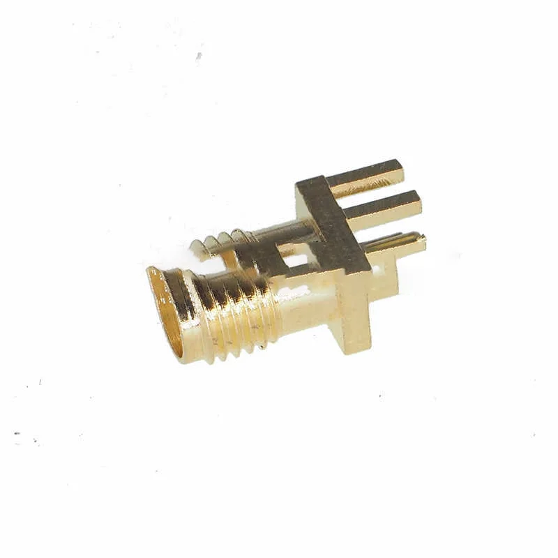 The inner hole of the gold-plated connector of the RF socket is a horizontal antenna socket with a bent foot and a straight foot
