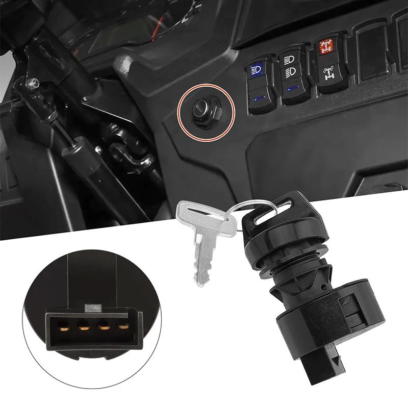 2 Position 4 Pin Ignition Starter Switch Key For Polaris Trail Boss Blazer Sportsman Scrambler ATV 2000 2001 4110264 4012163