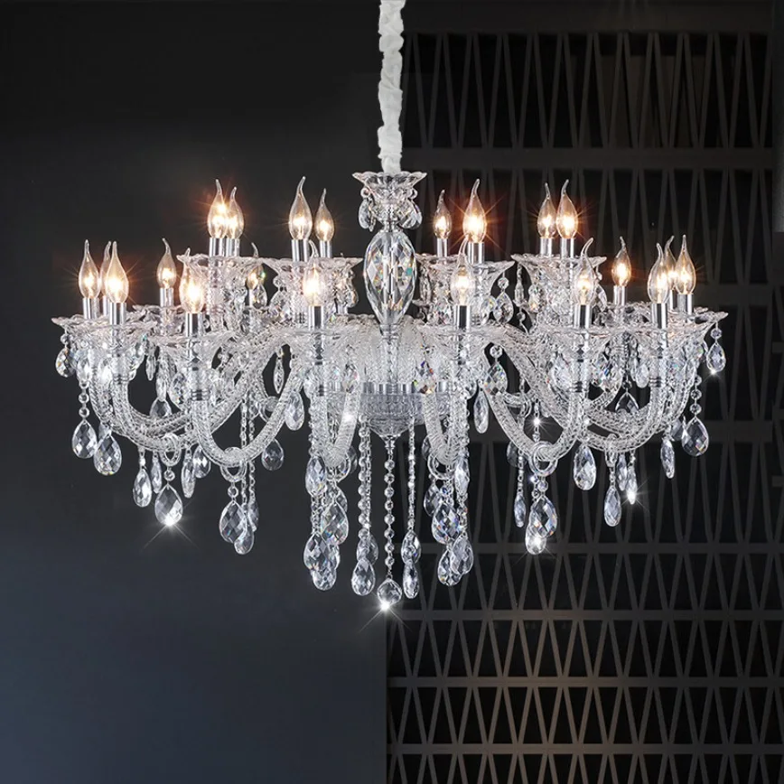 Modern Cystal Chandelier Lighting For Living Room K9 Top Grade Hanging Luxury Fixture Wedding Decoration Clear Deco Pendant Lamp