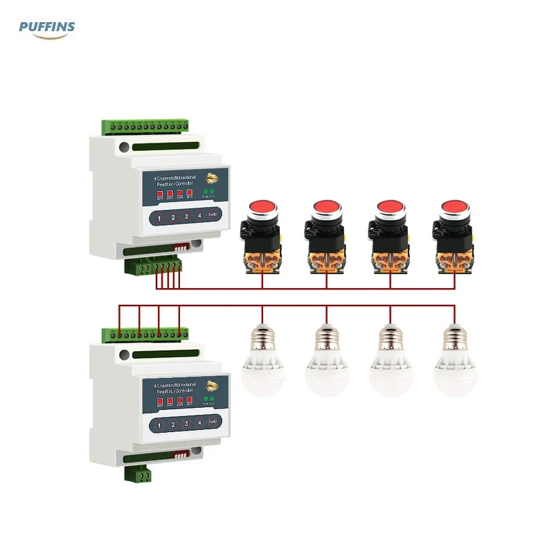 PUFFINS Bidirectional Feedback Series PLC Remote Controller Signal Transmission Intelligent Remote Control Switch