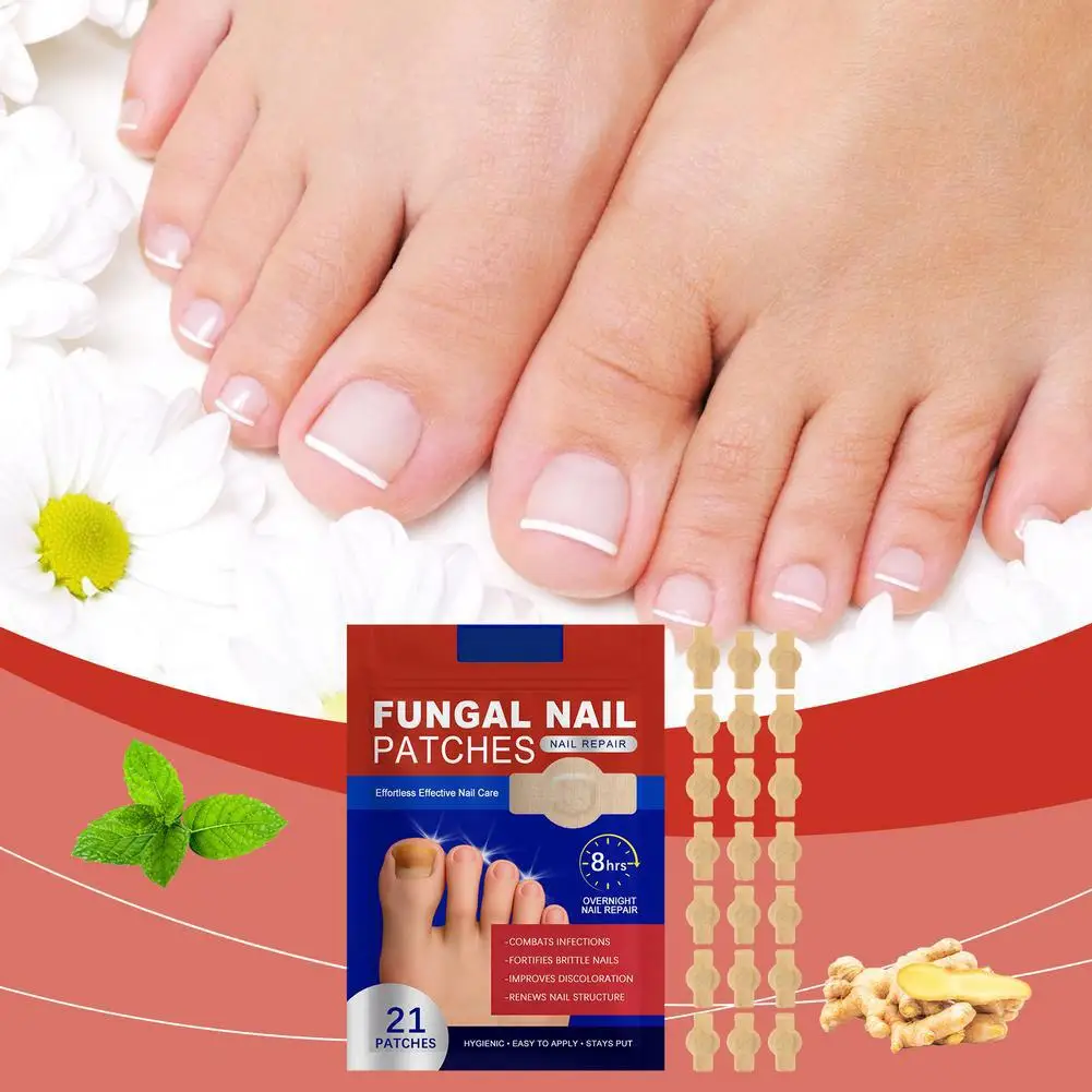 1/3 Packs Fungal Nail Patch, Toenail Fungus Patches Extra Strength – 21pcs Nighttime Nail Repair for Damaged Discolored Nails