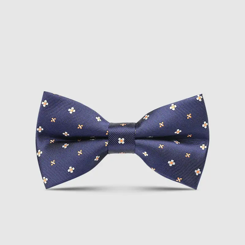 Korean Narrow Version 5.5cm Blue Floral Tie And Bow Tie, Suit Bow Tie, High-end Casual Accessories