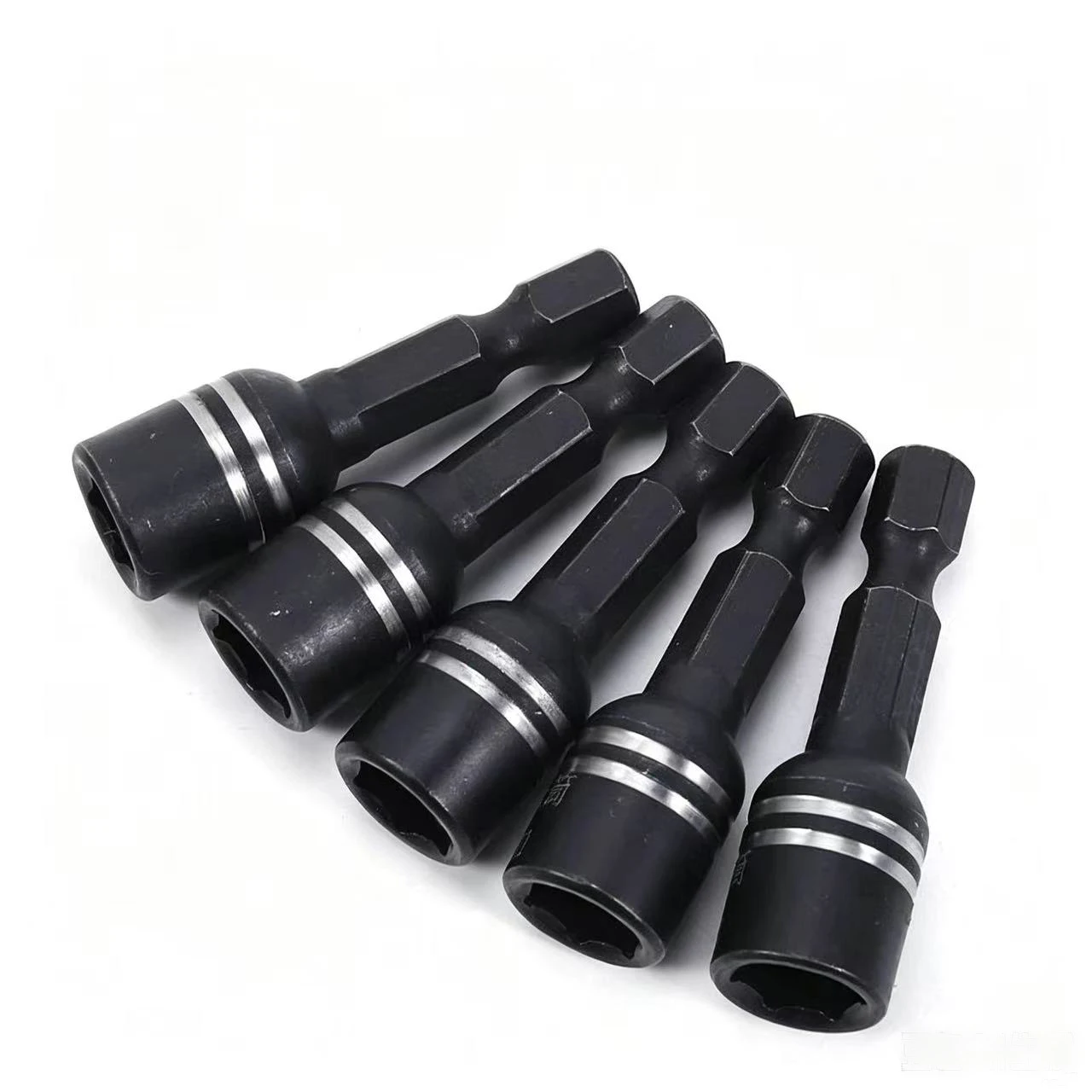 8mm Magnetic Hex Socket Driver Bit 1/4 Inch Hex Shank Black Oxide Cr‑V Steel Impact Socket Adapter for Electric Drill